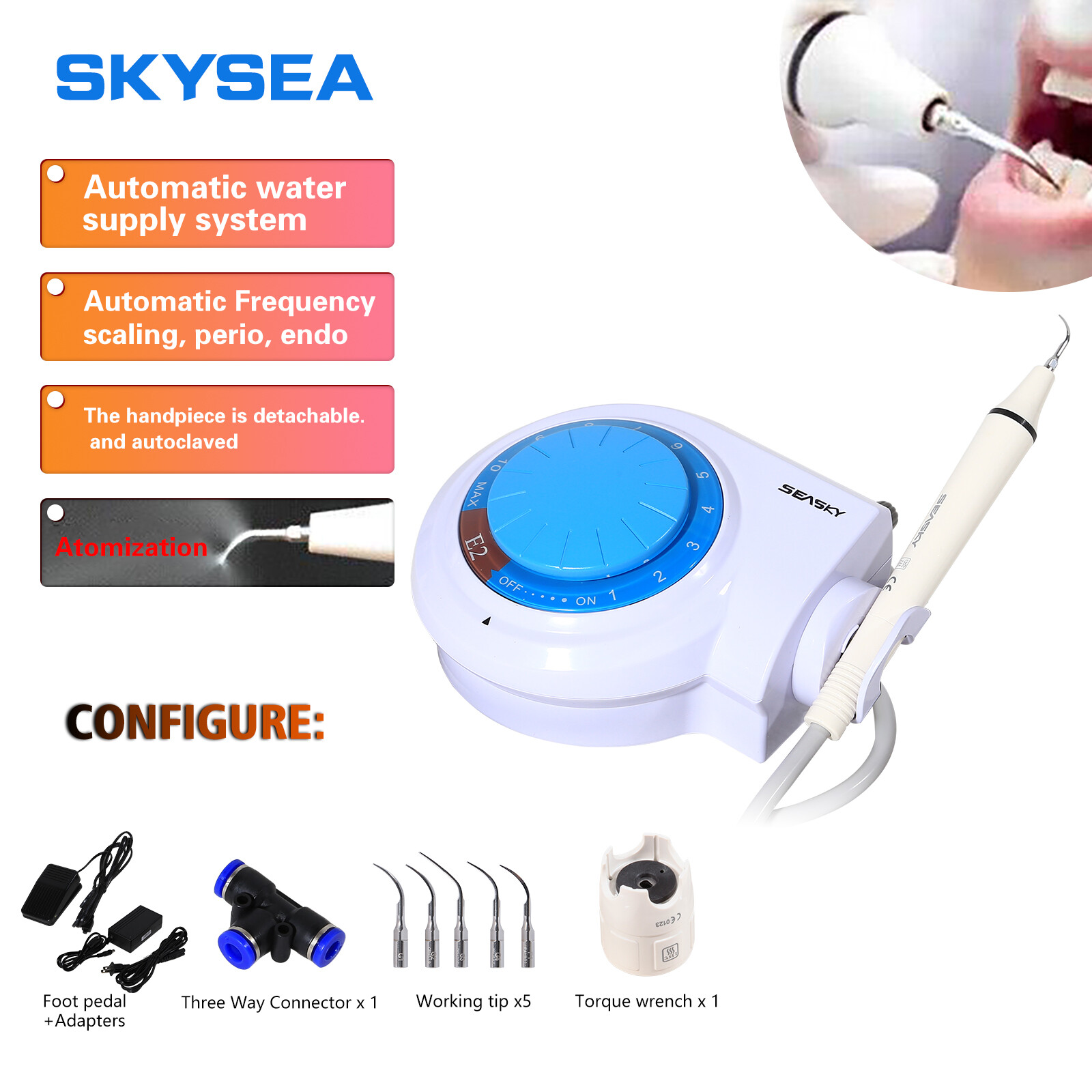 Dental Ultrasonic Piezo Scaler Handpiece Tips fit Cavitron EMS E2-SK+ NEW
