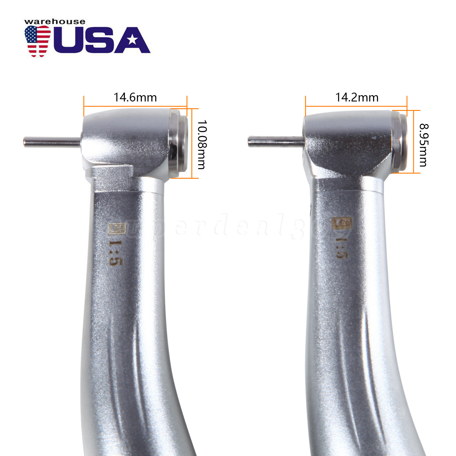 NEW Dental 1:5 LED Fiber Optic Contra Angle Increasing Handpiece US-OR