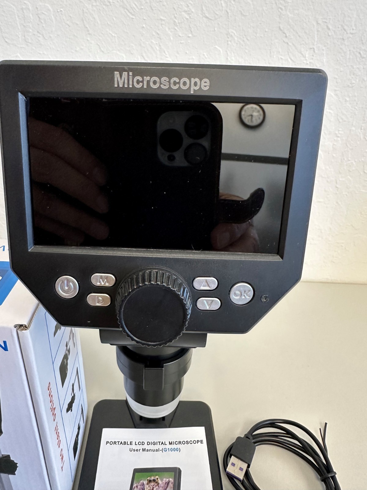 LCD Digital Microscope 4.3 Inch, 1-1000X Zoom Portable 10MP HD
