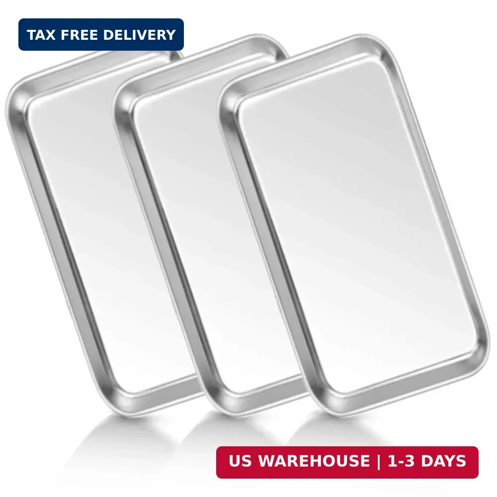 Medical Tray Stainless Steel (3 Pack), Dental Lab Instruments Surgical Metal Tra