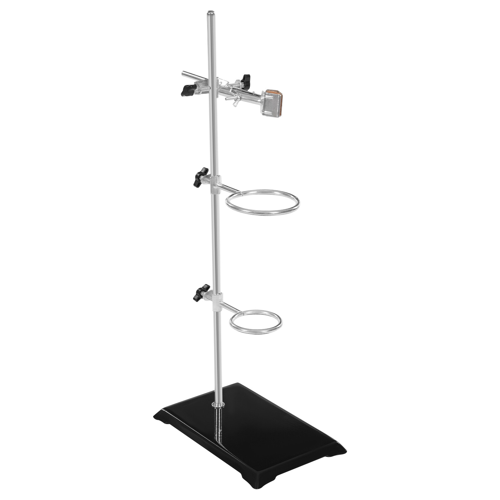 Chemistry Laboratory Stand Set with Support Stand Retort Rings and Flask Clamp