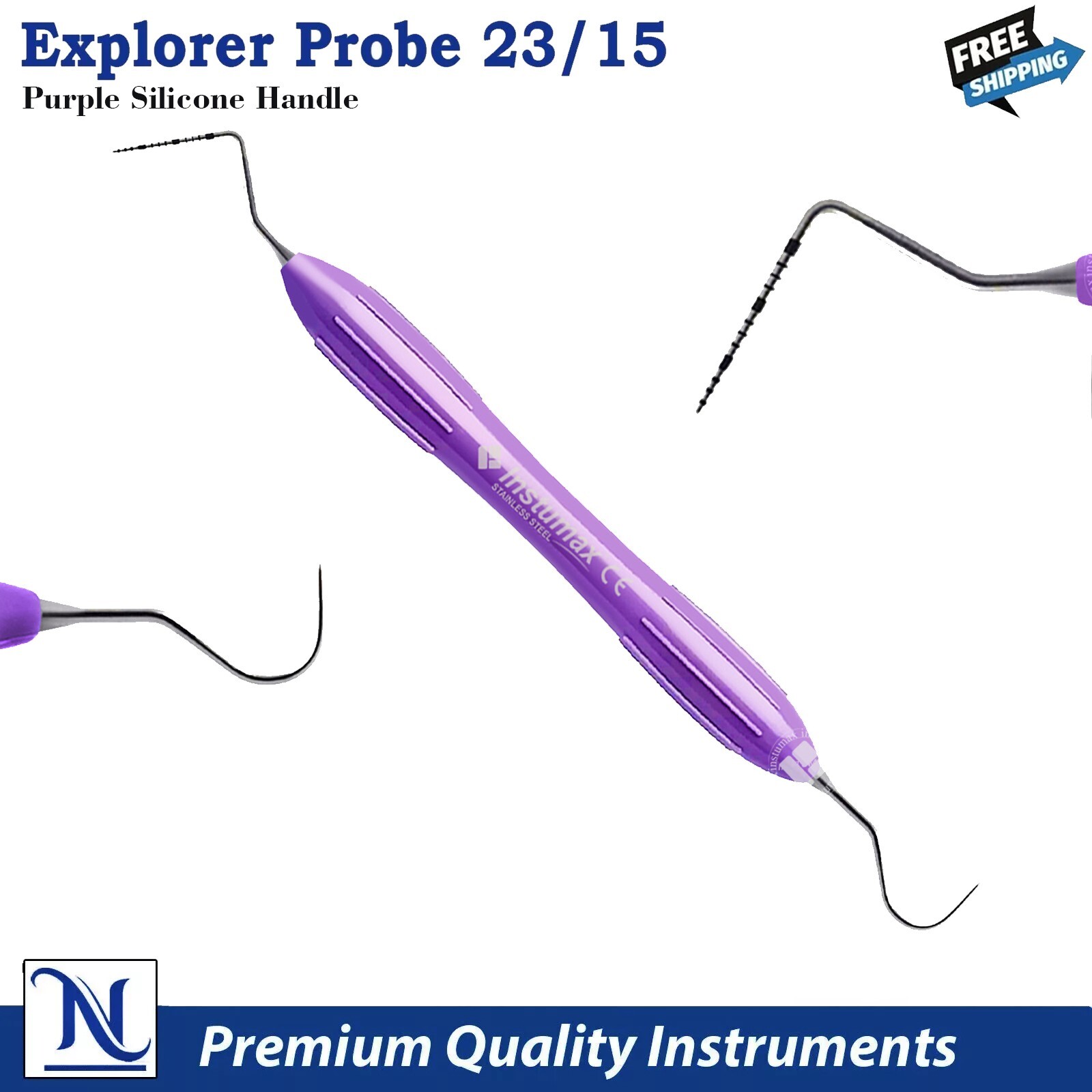 X1 UNC15/23 Expro Periodontal Probe/Explorer Dental Color Coded Silicone Handle