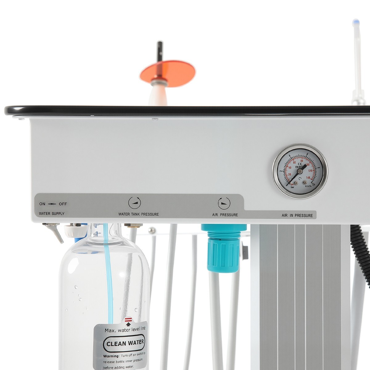 Unidad Dental Móvil con Elevación Eléctrica / Silla Plegable Portátil + Turbina