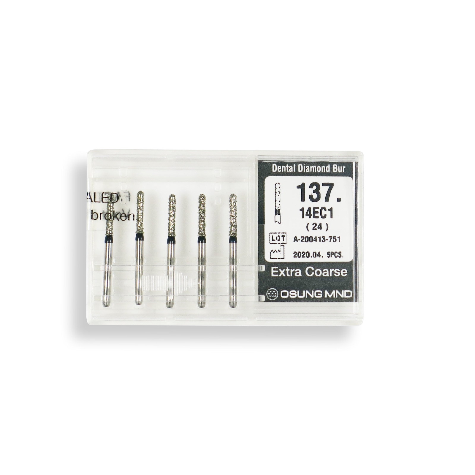 Cylindrical Hemispherical End 1.4mm Dia Xtra Coarse Diamond Bur 5/PK |1799-14EC1