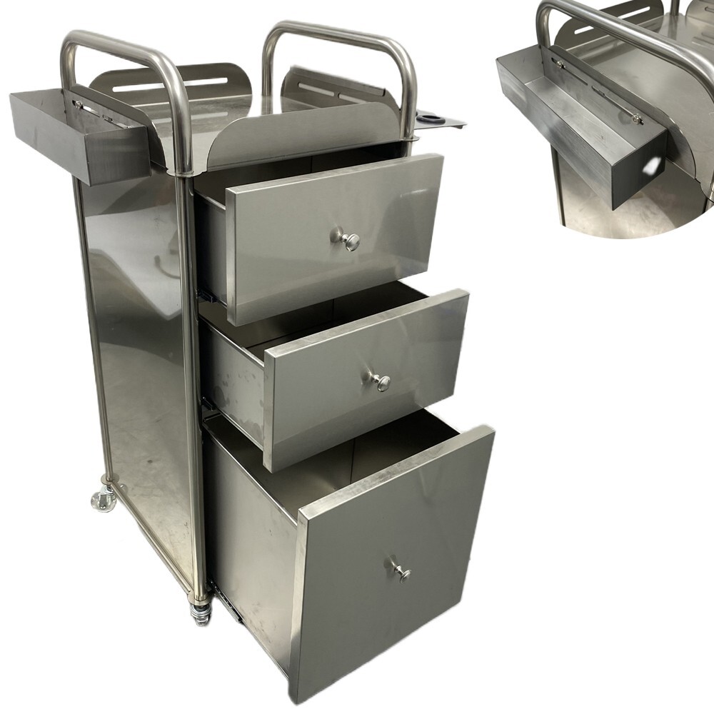 3 Drawers Dental Mobile Tool Cabinet Multi-functional Barber Cabinet Nurse Cart