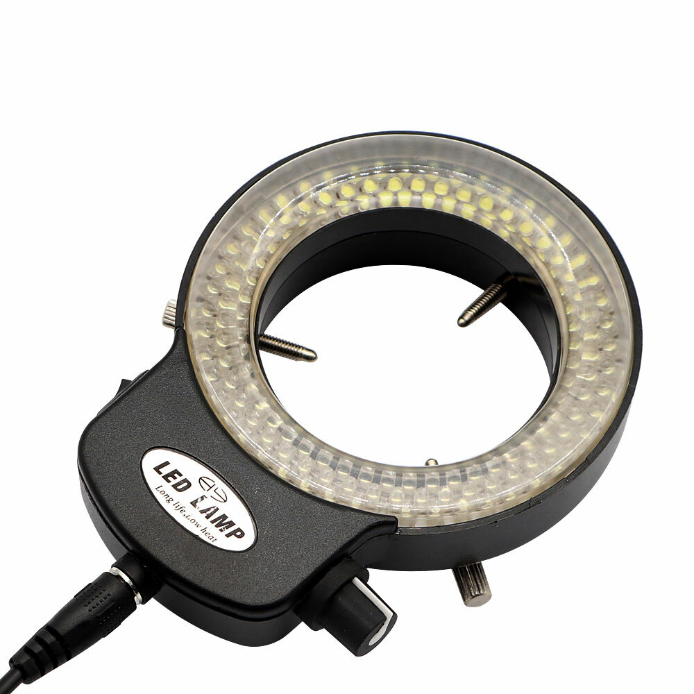 Powerful 144 LED Bulbs Microscope Ring Light Illuminator Lamp US Plug Adjustable