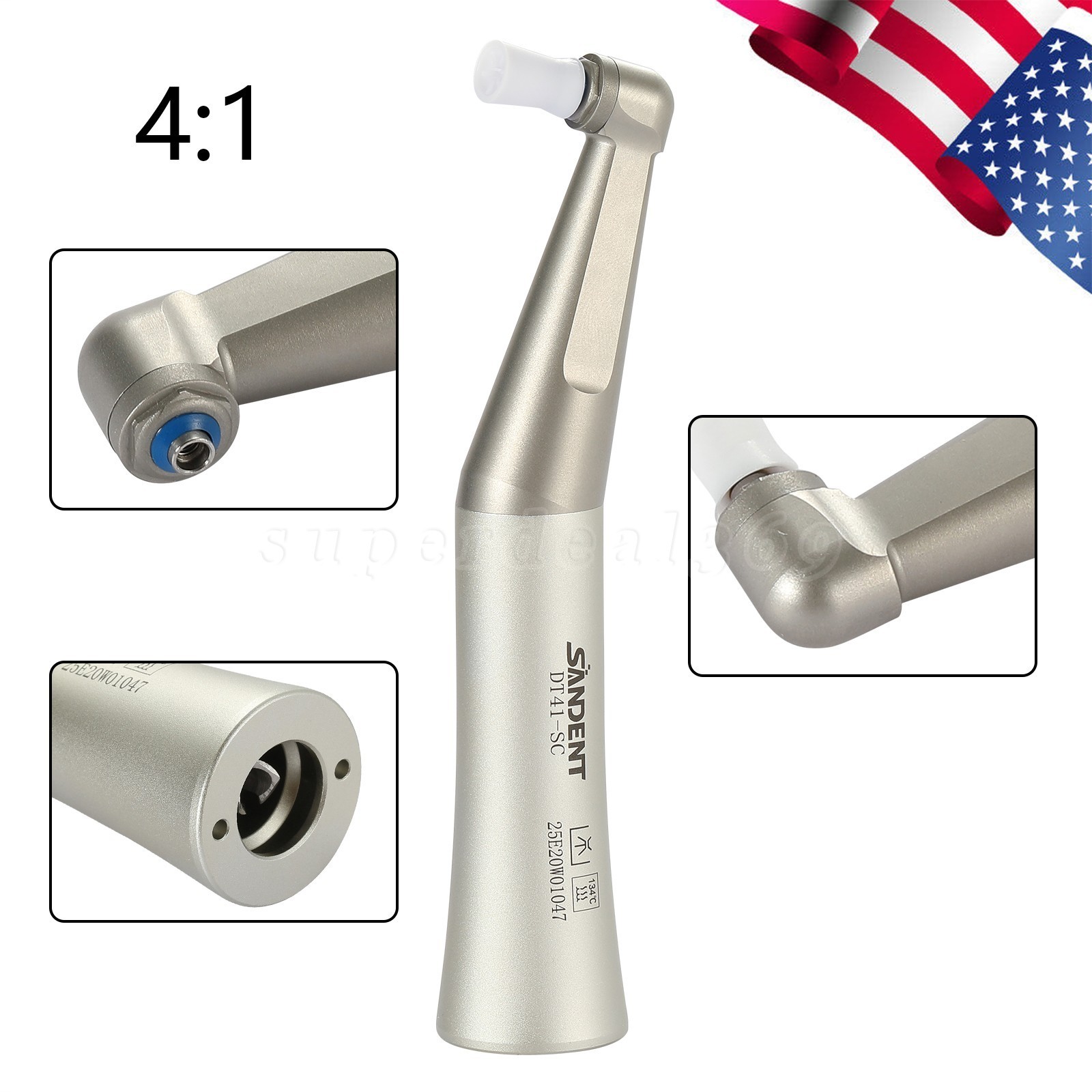 1-10 PCS Dental Prophy Handpiece Contra Angle 4:1 Screw Polishing Head Low Speed