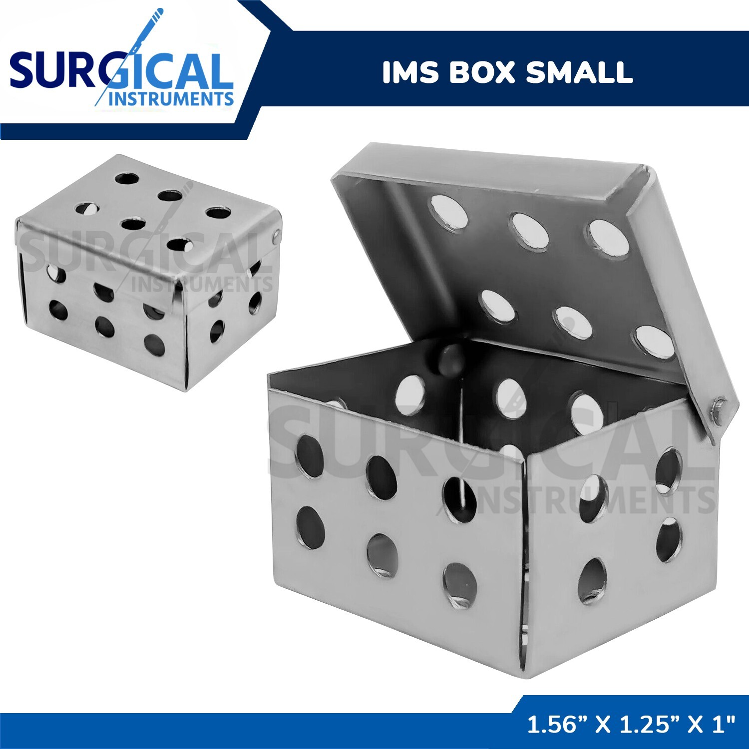 IMS Box Stainless Steel Small 1.56 X 1.25 X 1″ Dental Instruments German Grade