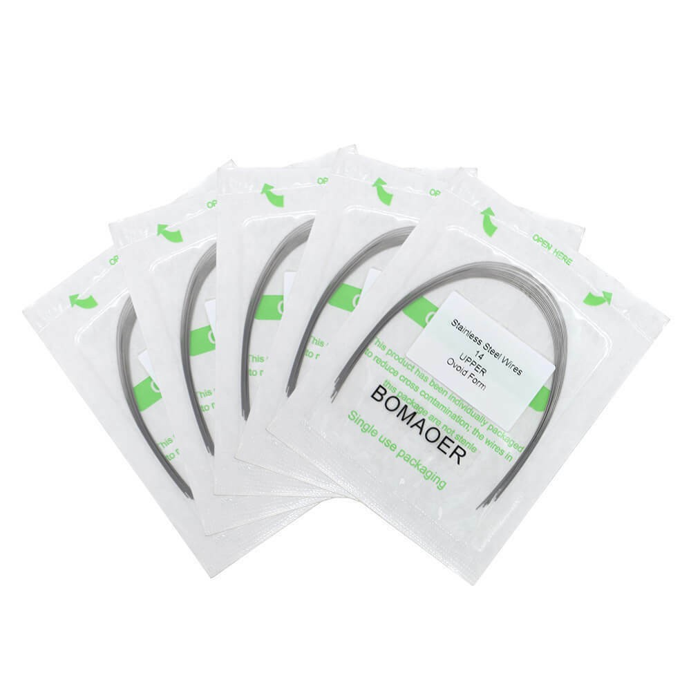 5 Packs Dental Orthodontic Staineless Steel Round Arch Wire Ovoid Form 014 Upper