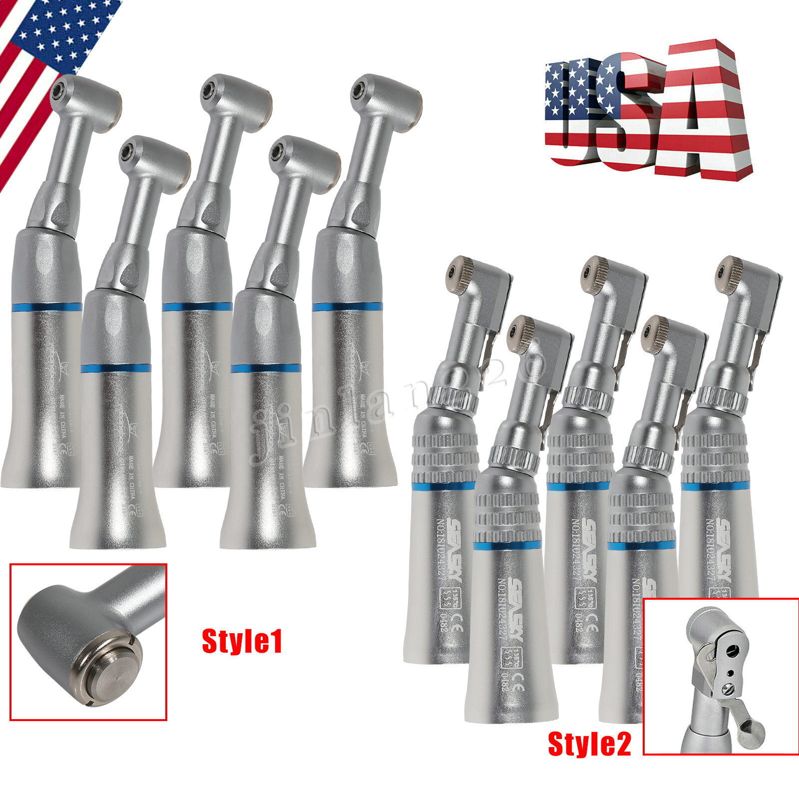 1-5*NSK Style Dental Slow Low Speed Contra Angle Handpiece Latch /Push E-type Dr