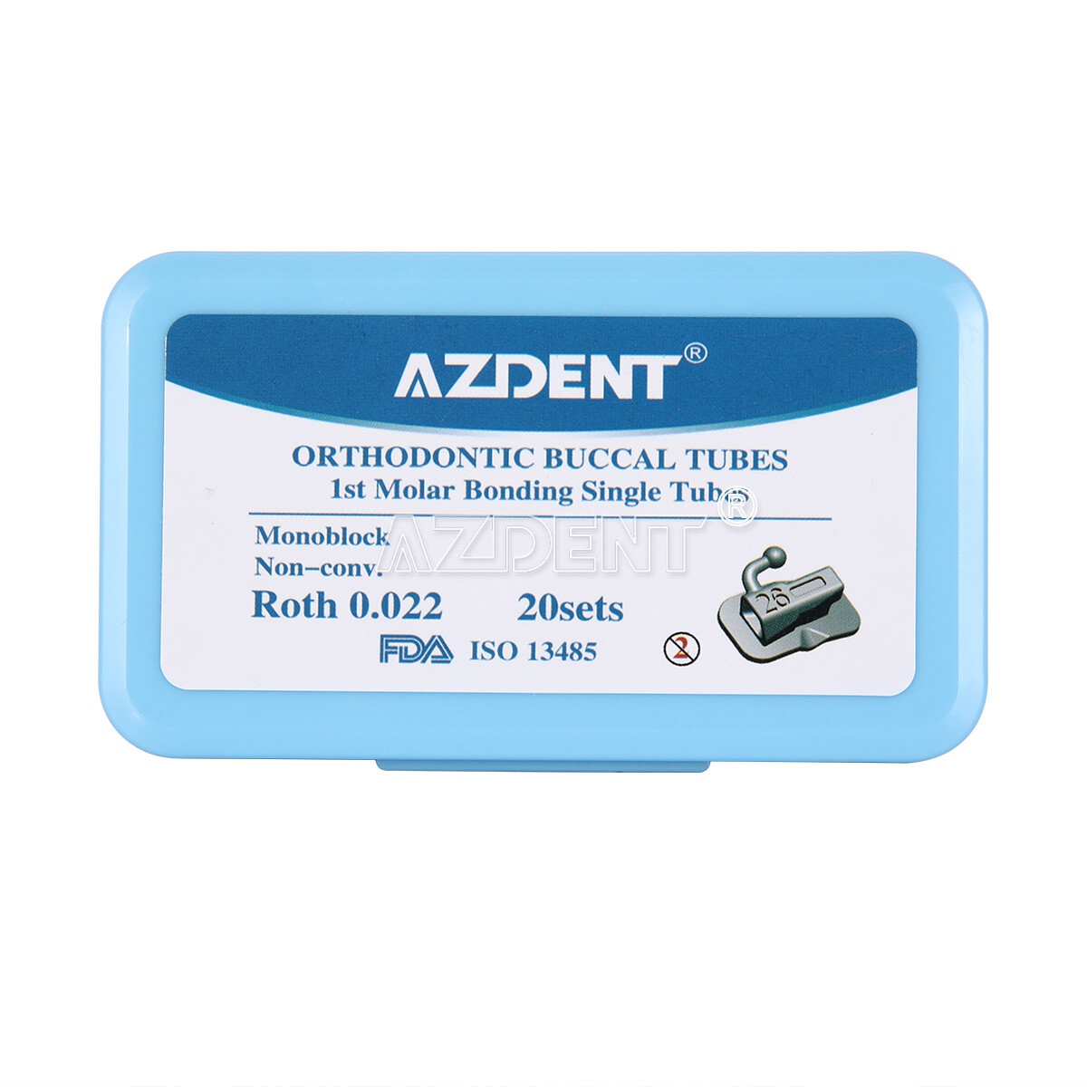 Tubos bucales de ortodoncia dental 1er molar Bondable Roth/MBT 022 monobloque