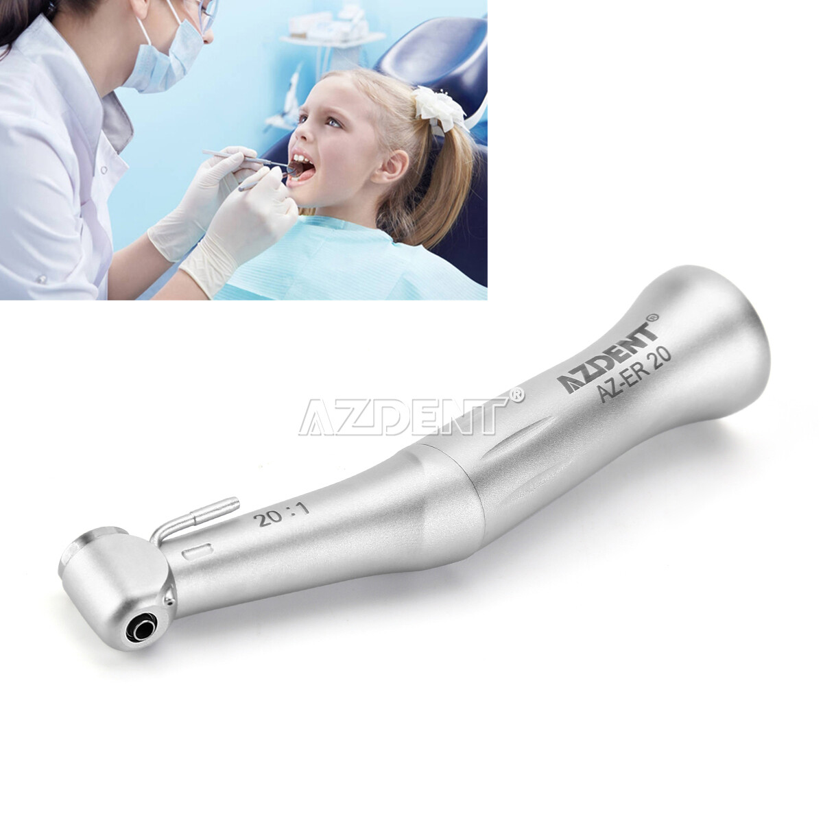 Dental 20:1 Reduction Implant Contra Angle E-Type Low Speed Handpiece AZDENT
