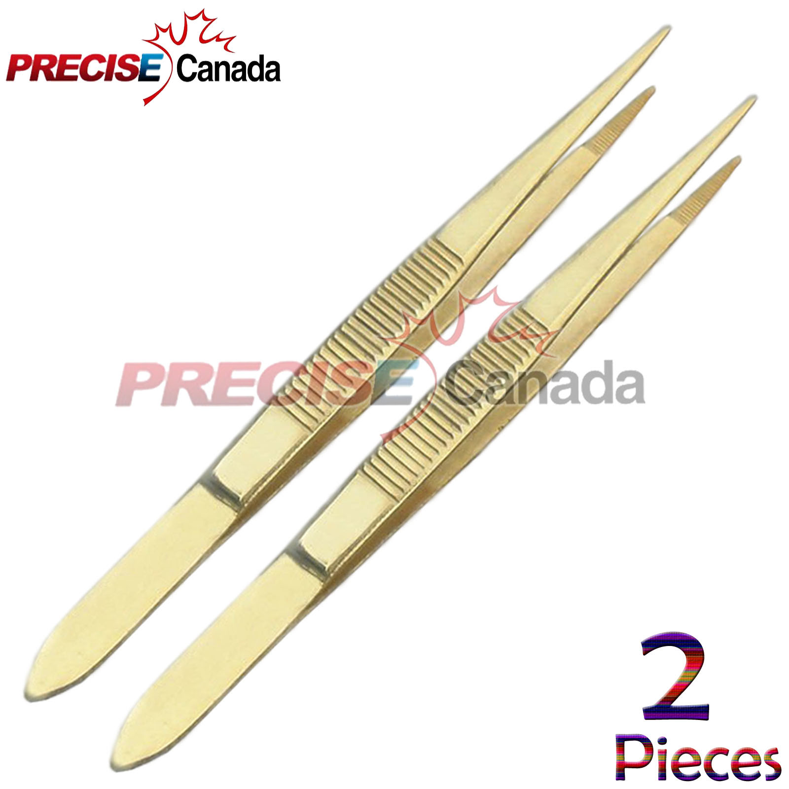 PRECISE CANADA 2 Splinter Forceps Full Gold 4.5″ Colormed Surgical