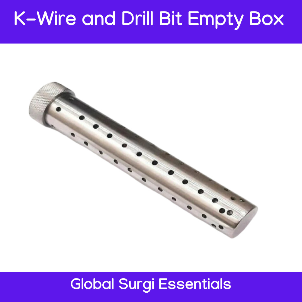 Orthopedic K-Wire & Drill Bit Container –12-inch Kirschner Pin Sterilization Box