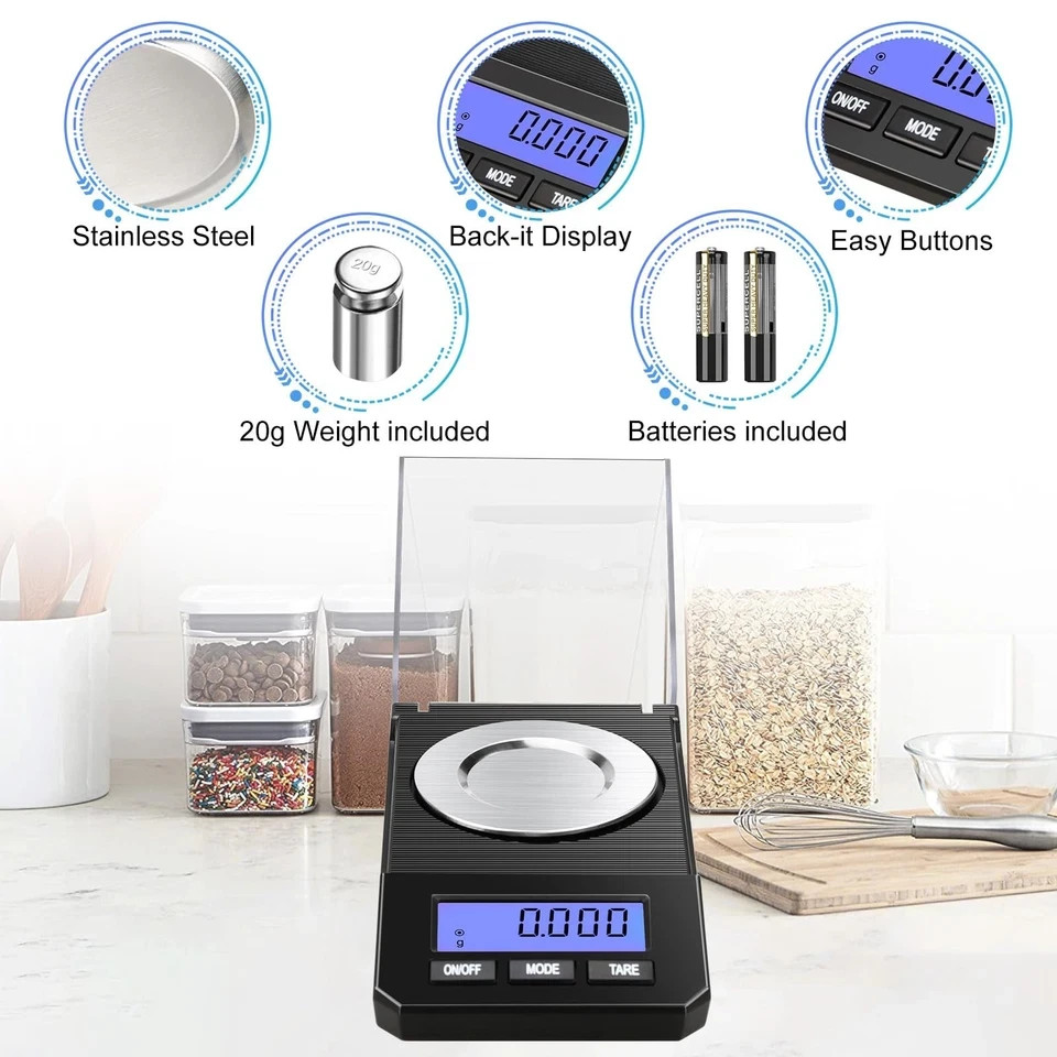FN-50 Milligram Scale 50g/0.001g High Precision Mg Scale, Portable Jewelry Scale