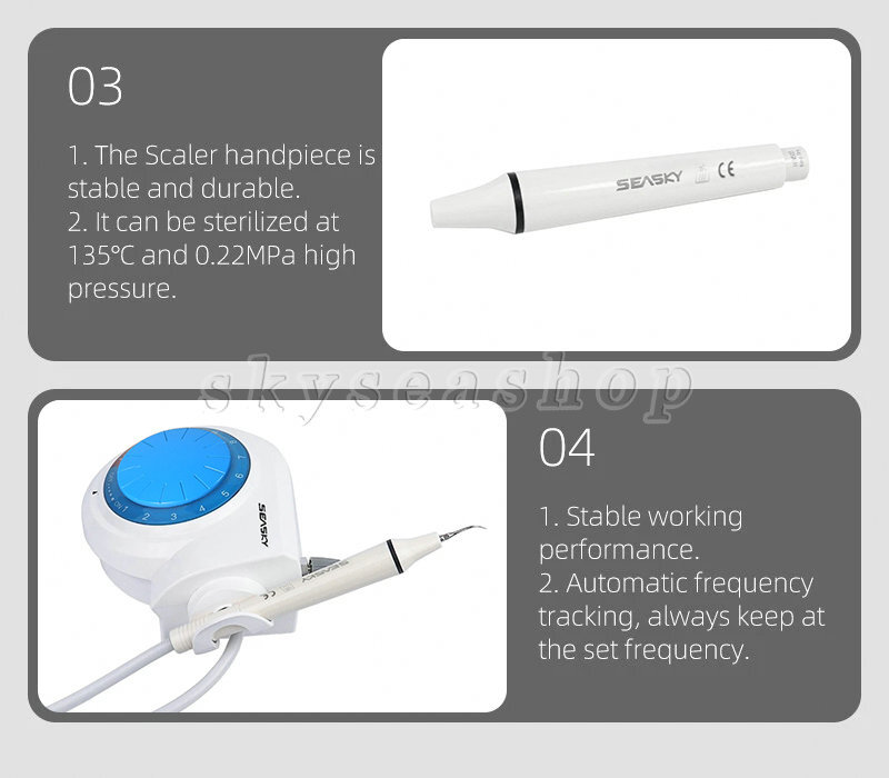 Dental Ultrasonic Piezo Scaler Handpiece 5*Scaling Tips fit Cavitron EMS FDA E2+