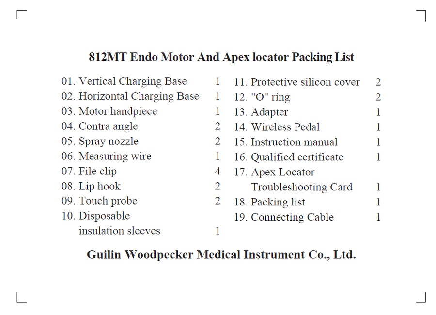 Woodpecker 812 MT Dental Brushless Endo Motor w/ Apex Locator Sonic Vibration