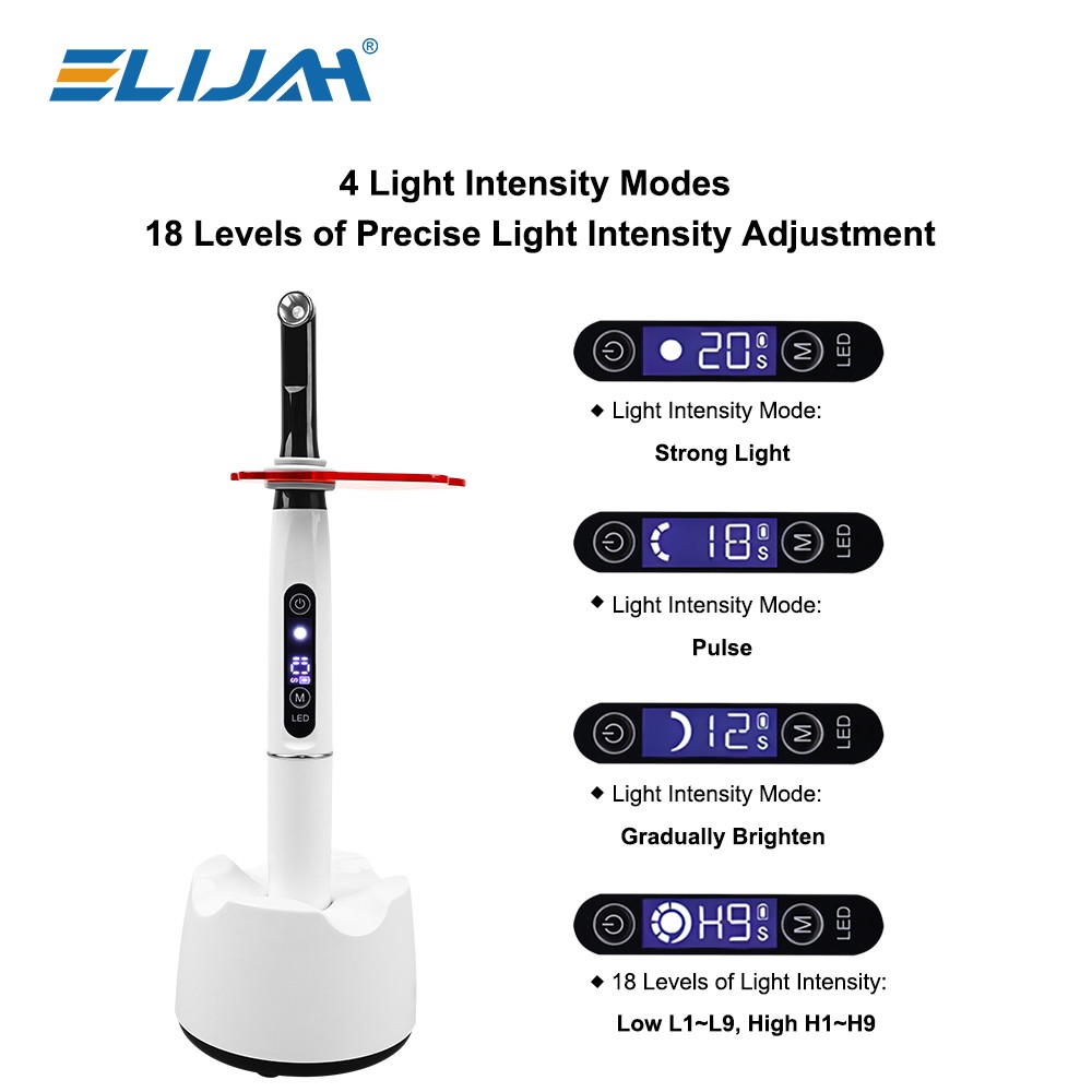 Dental Wireless LED Curing Light 1s/2mm Resin Curing Machine 800-2400 mW/cm² New