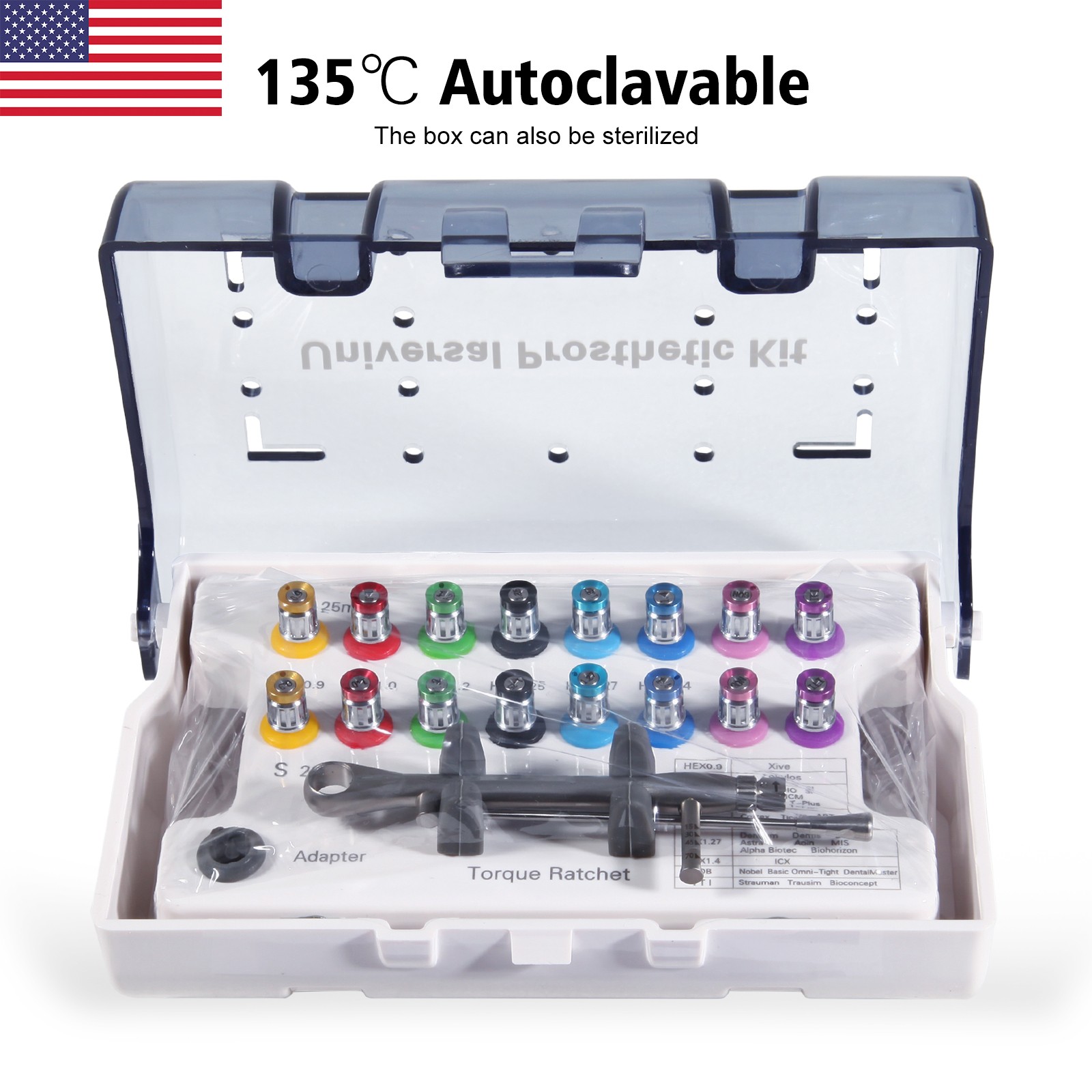 Dental Universal Implant Kit Abutment Hand Driver Hex Screwdriver Long+Short US
