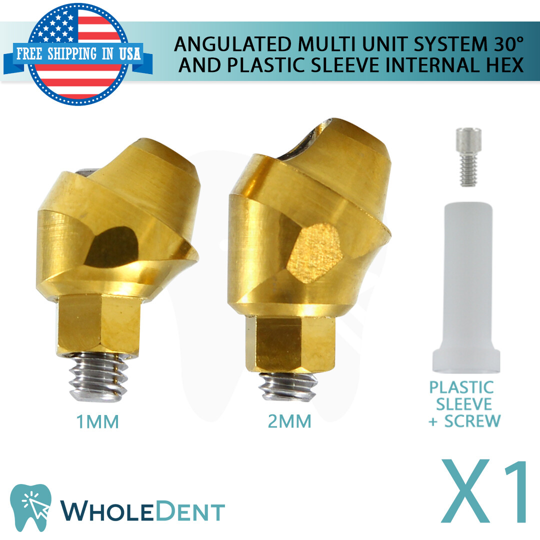Angulated Abutment Multi Unit 30° Plastic Sleeve Set Dental Implant Int Hex