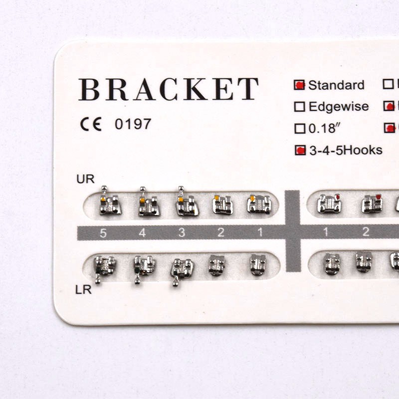 20Pcs/Set Dental Orthodontic Brackets Braces Standard Roth .022 Hooks 3-4-5