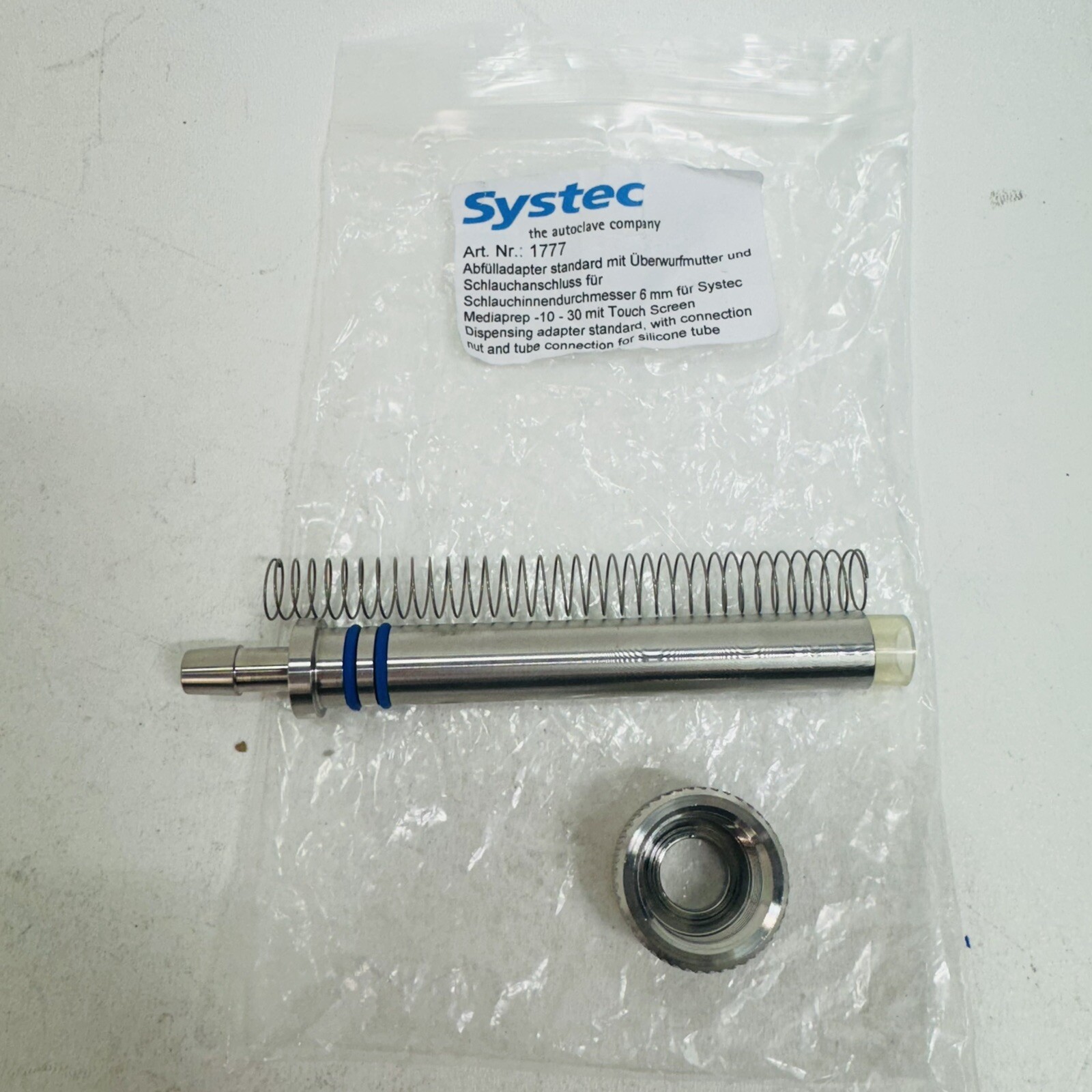 Dispensing Adapter for Systec MediaPrep (MP45 – MP120) 6mm