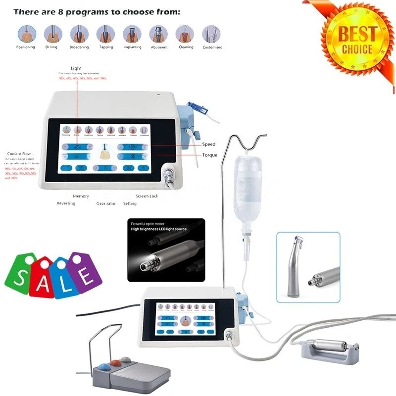 Dental Implant Motor Brushless Surgical Touch Screen Machine +20:1 LED Handpiece