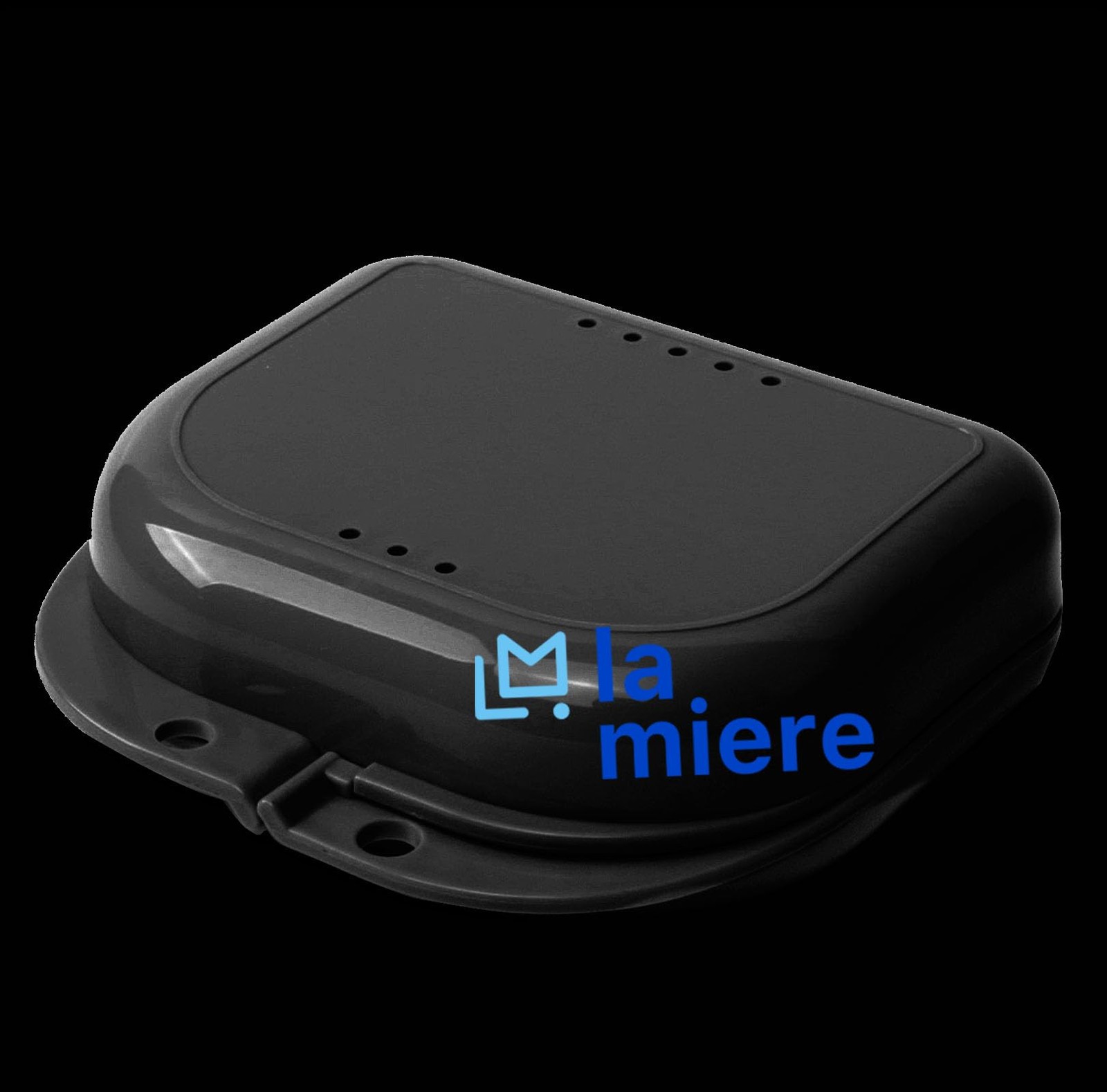 LA MIERE Retainer Case, Slim Aligner Case with Vent Holes, Standard, Black