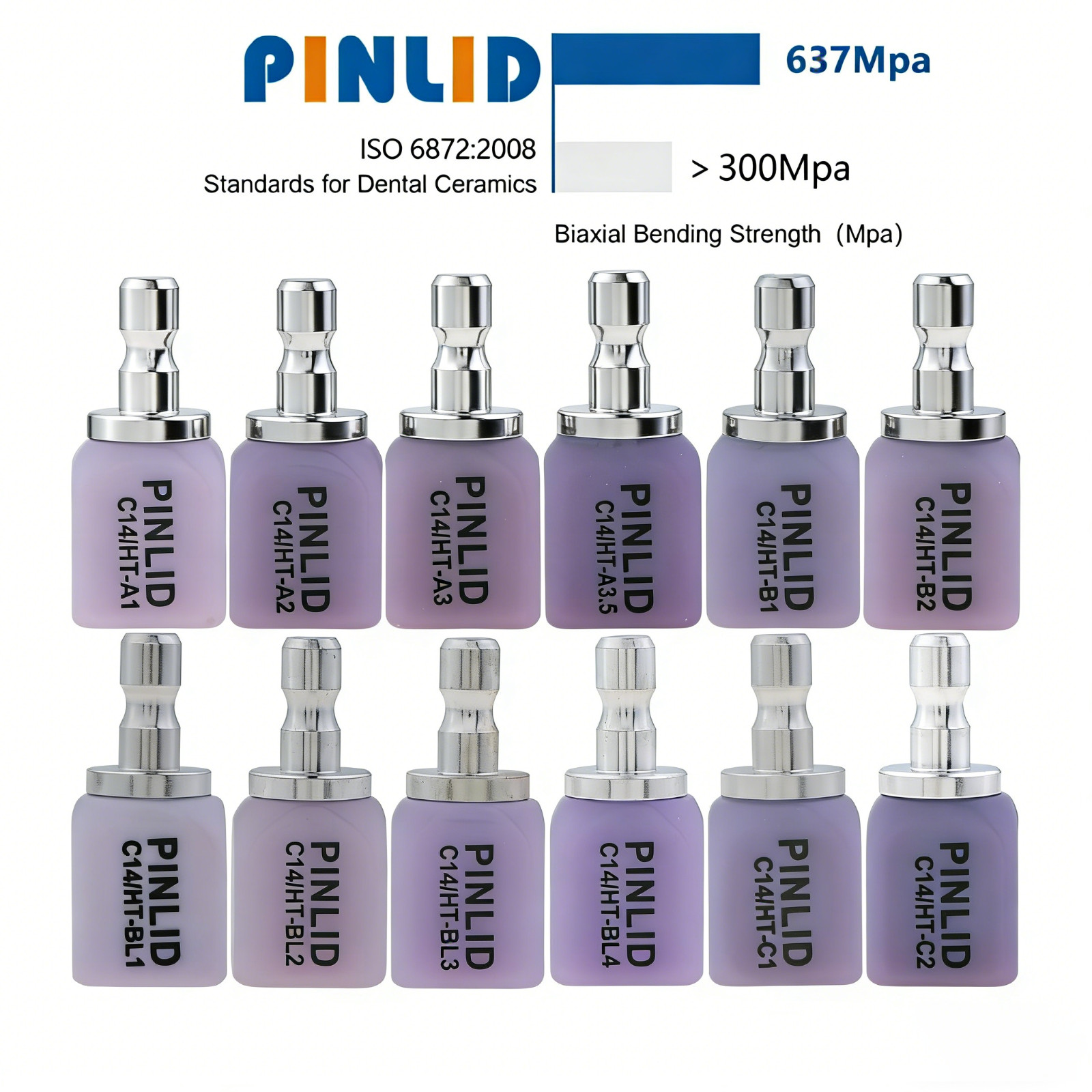 5Pcs/Box Dental Emax Glass Ceramic Blocks Lithium Disilicate C14 CAD/CAM CEREC