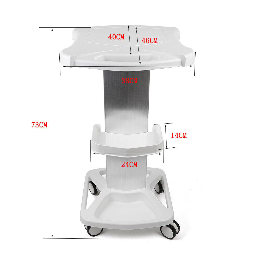 3 Tiers ABS Aluminum Alloy Medical Cart Mobile Lab Trolley Hospital Utility