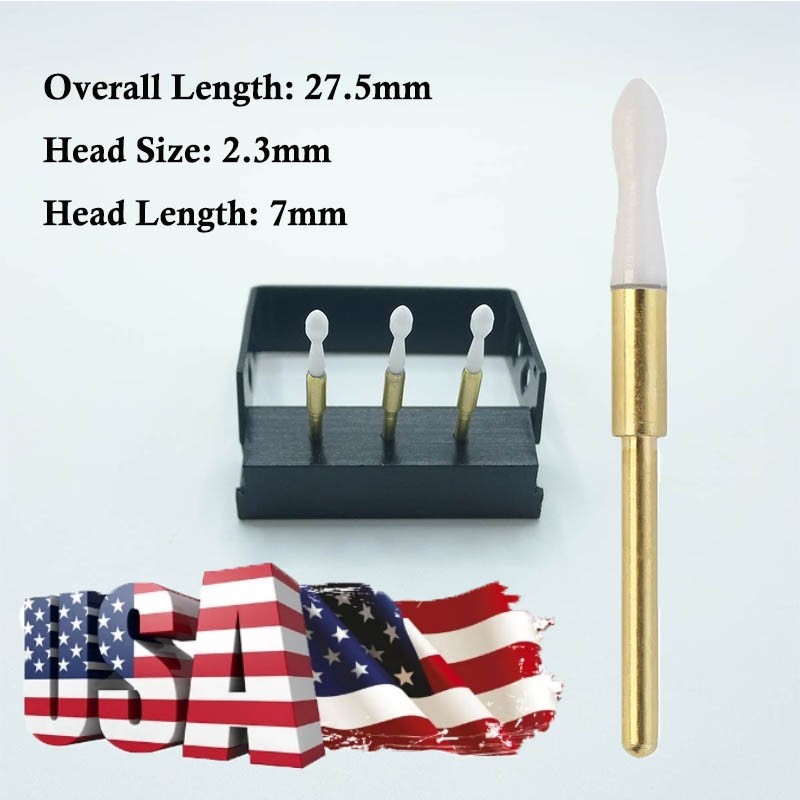 3PCS Dental Soft Tissue Trimmer Ceramic Bur For Gingival Gingivectomy FG 2.3mm