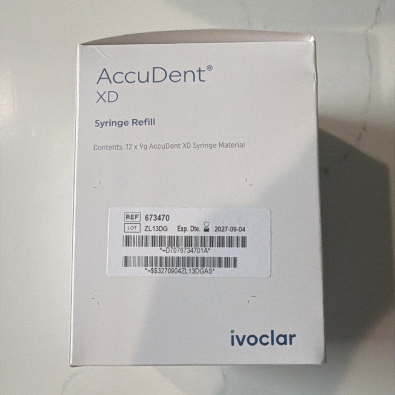 Ivoclar AccuDent XD Hydrocolloid Syringe Refill 673470 Exp 2027-09-04