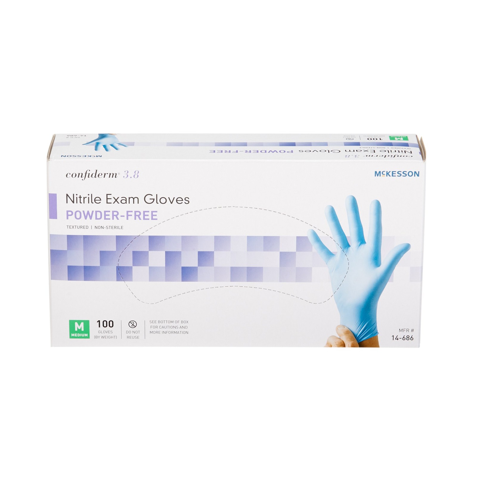 McKesson Confiderm Nitrile Exam Glove – 100 per Box