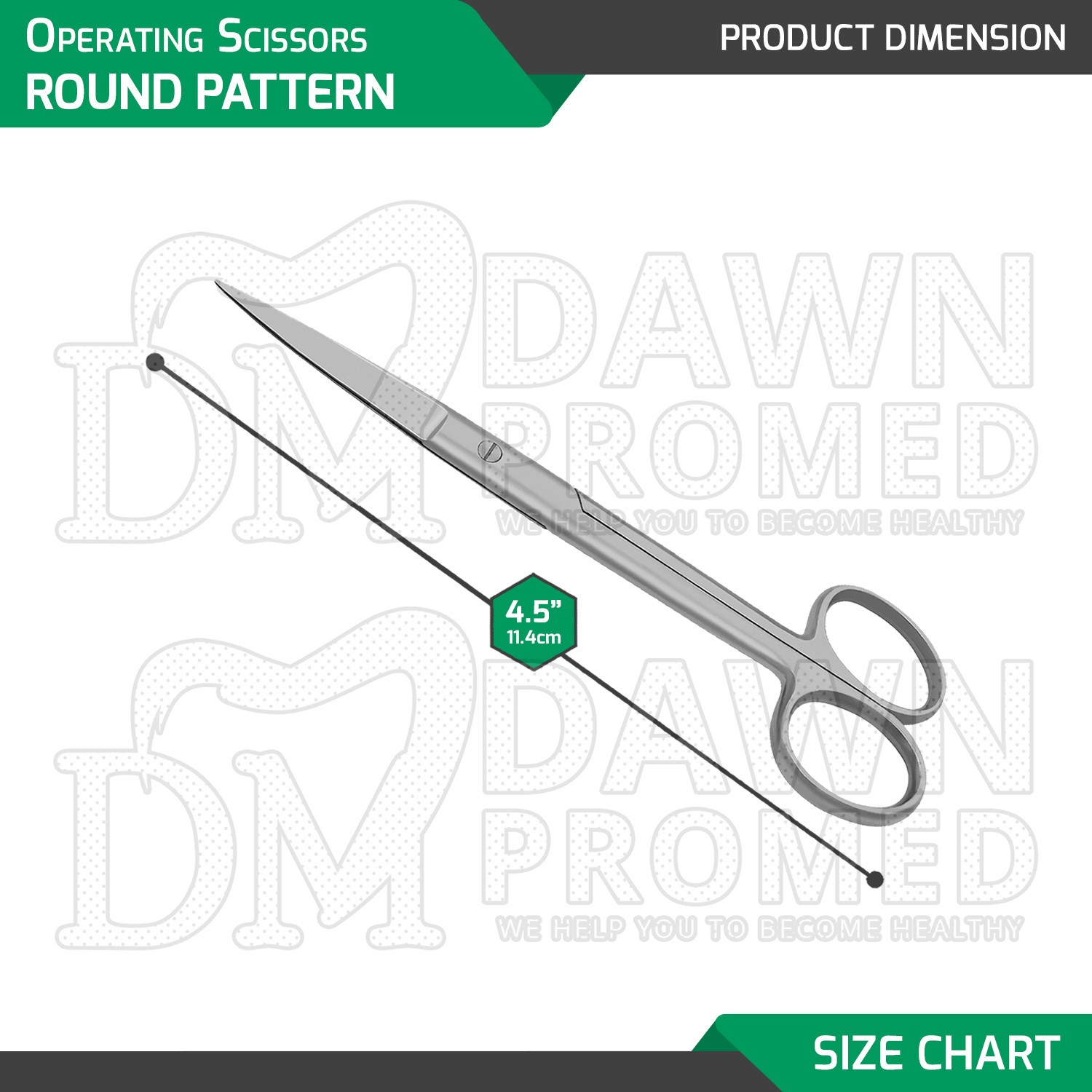 Operating Scissors 4.5″ Straight Sharp Sharp Round Pattern Surgical Instruments