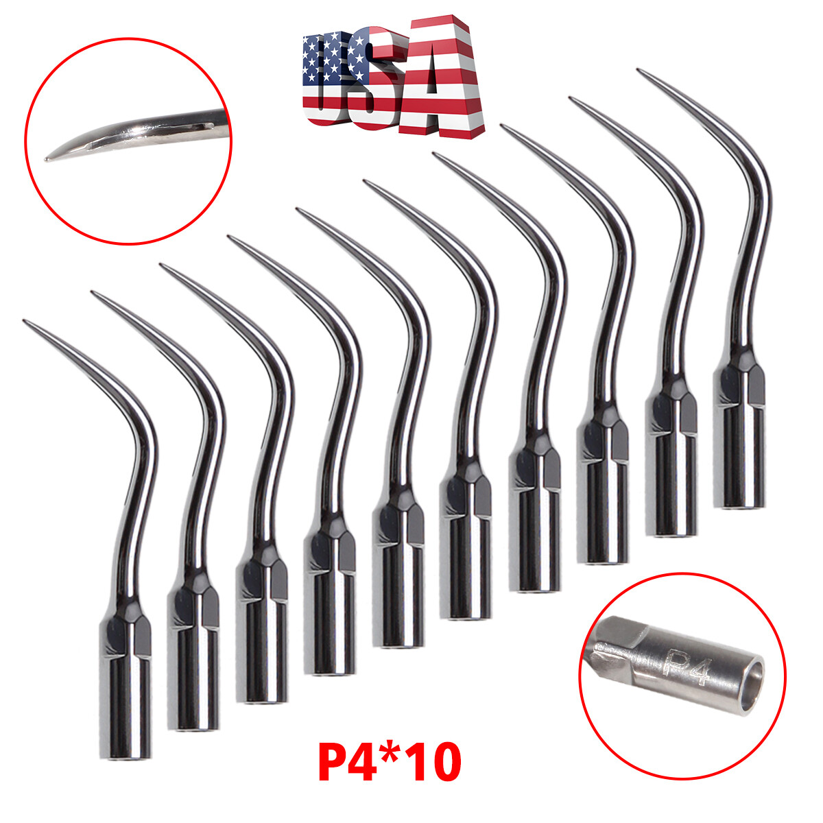 10X Dental Ultrasonic Scaler Scaling Perio Tips fit EMS Cavitron Handpiece Tube