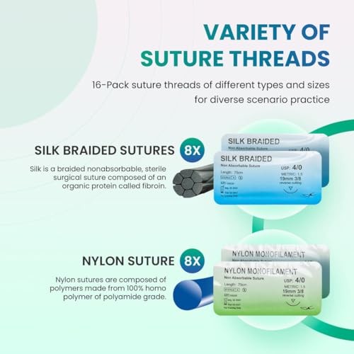 Complete Suture Practice Kit for Suture Training, Including Large Silicone