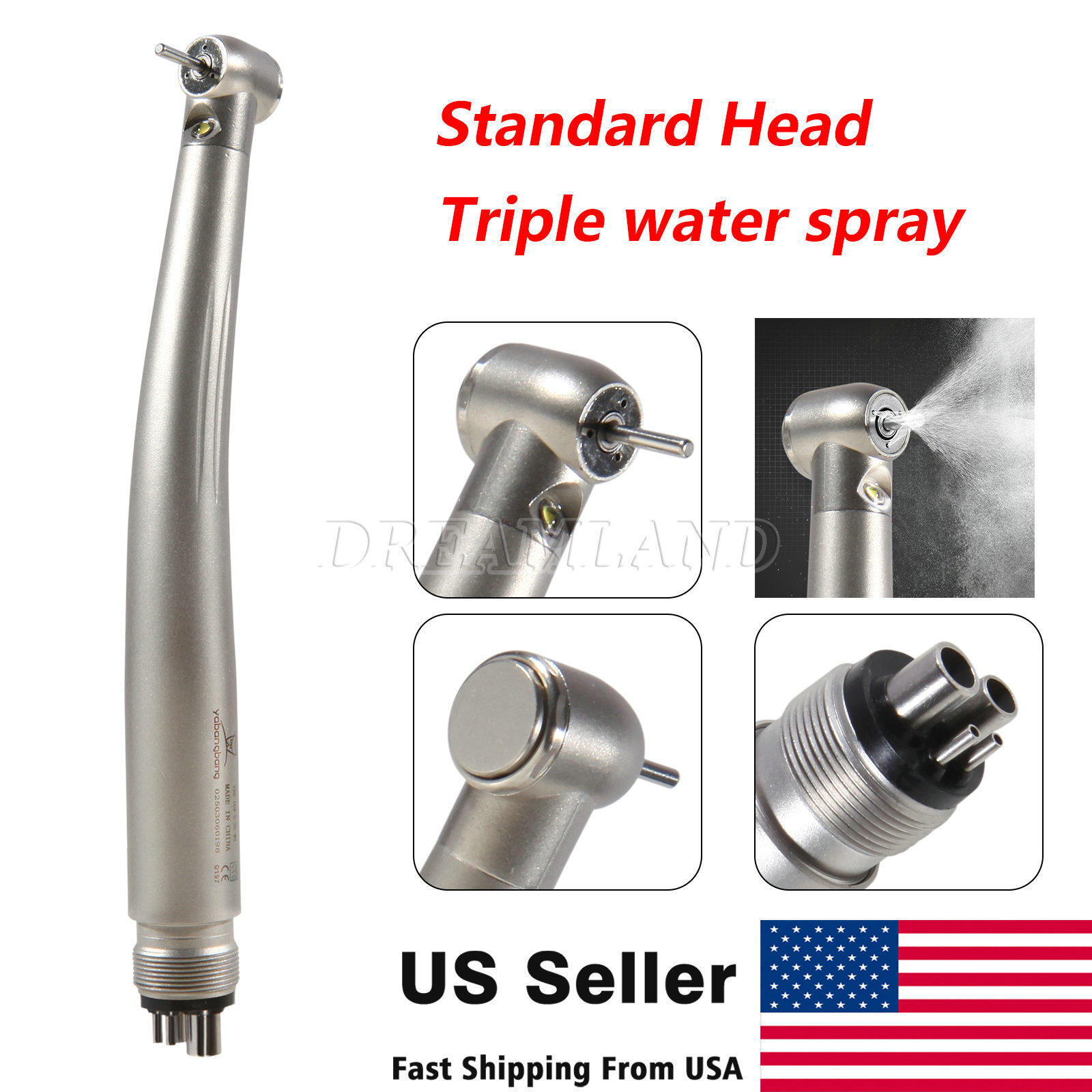 Yabangbang Dental LED E-generator Fiber Optic/High Speed Handpiece Turbine 4Hole