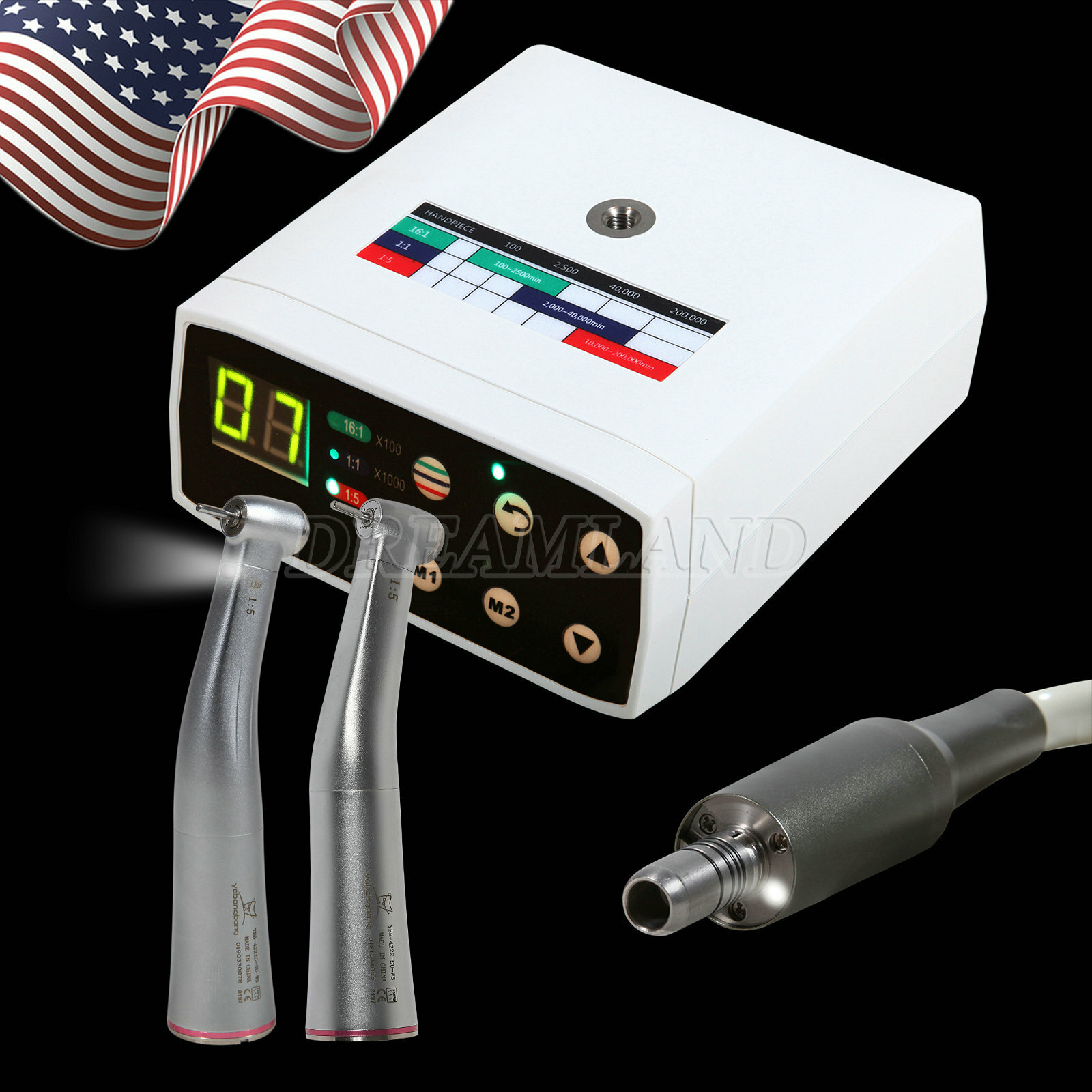 Dental Brushless LED Electric Micro Motor /1:5 1:1 Contra Angle E-Type