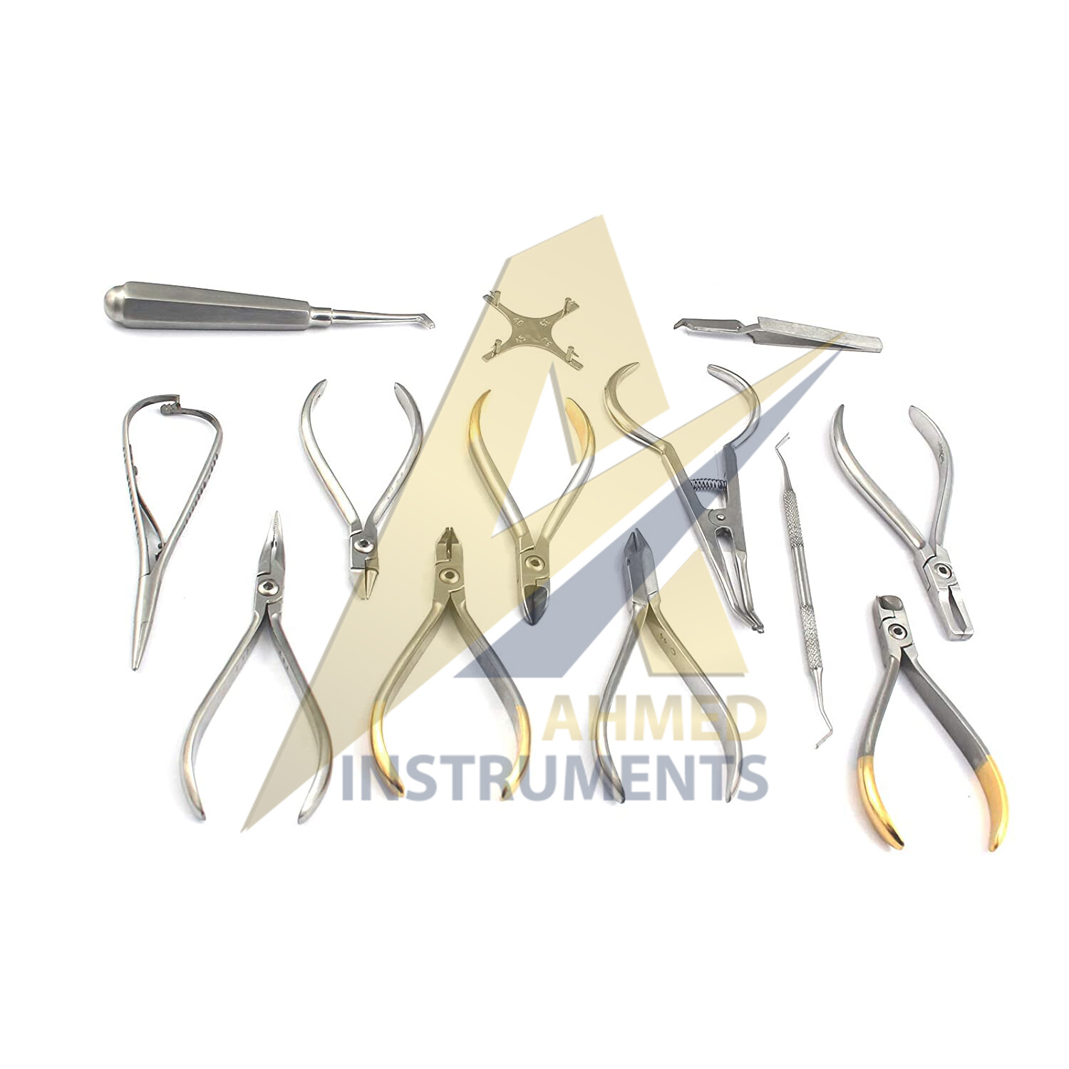 Set of Orthodontic Instruments of 13 pieces – Stainless Steel