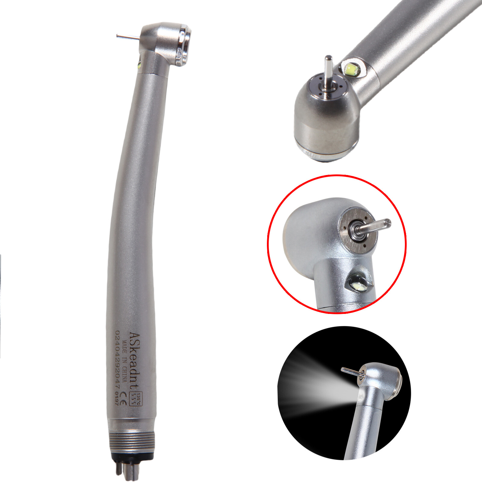 10pcs/1Box Askeadnt Dental LED E-generator High Speed Handpiece 4Holes NSK Style