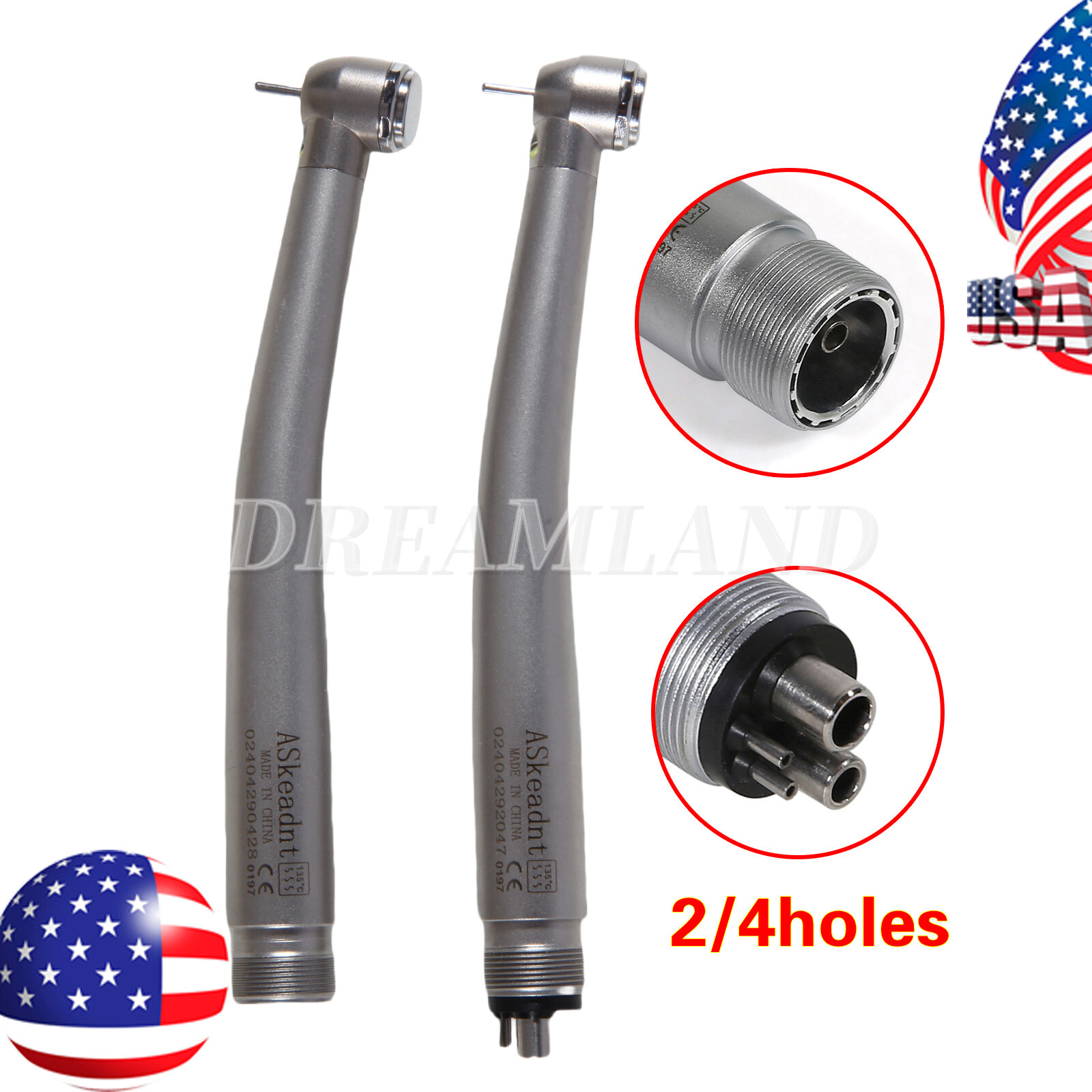 NSK Style Dental Fiber Optic LED E-generator High Speed Handpiece 2/4Holes