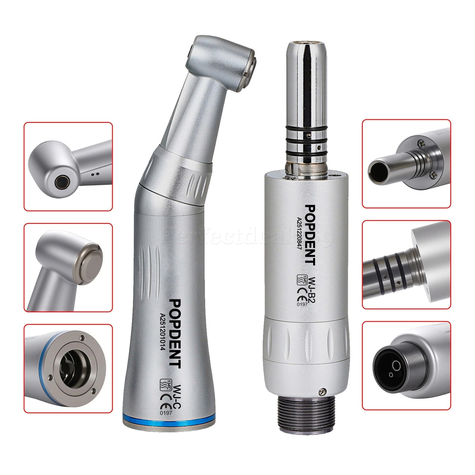 Dental Slow Low Speed Handpiece Push Contra Angle/Air Motor NSK Style 2/4 Holes