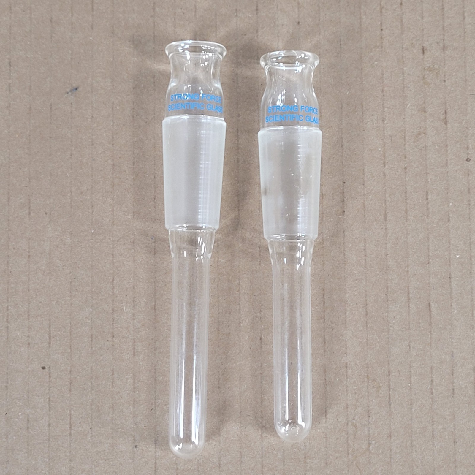 Set of 2 Unbranded Glass Thermometer Adapters 24/40 Outer Joint 145/155mm Height