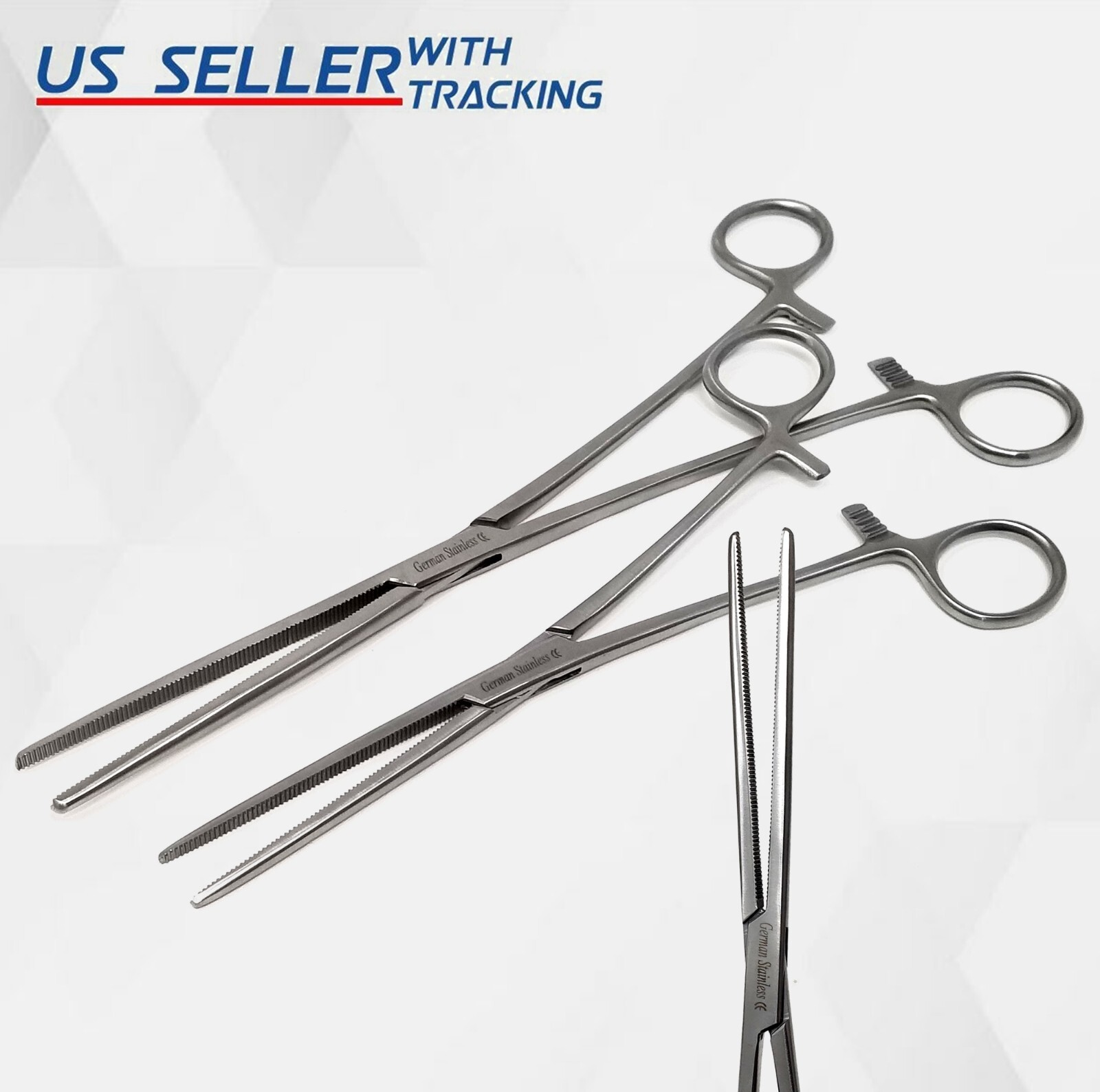 2Pcs Set 8″ + 10″ Straight Hemostat Forceps Locking Clamp Fishing Plier German G