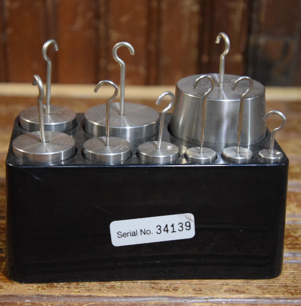 TROEMNER STAINLESS STEEL CALIBRATION HOOK WEIGHT SET COMPLETE 1kg TO 10g 9PC LAB