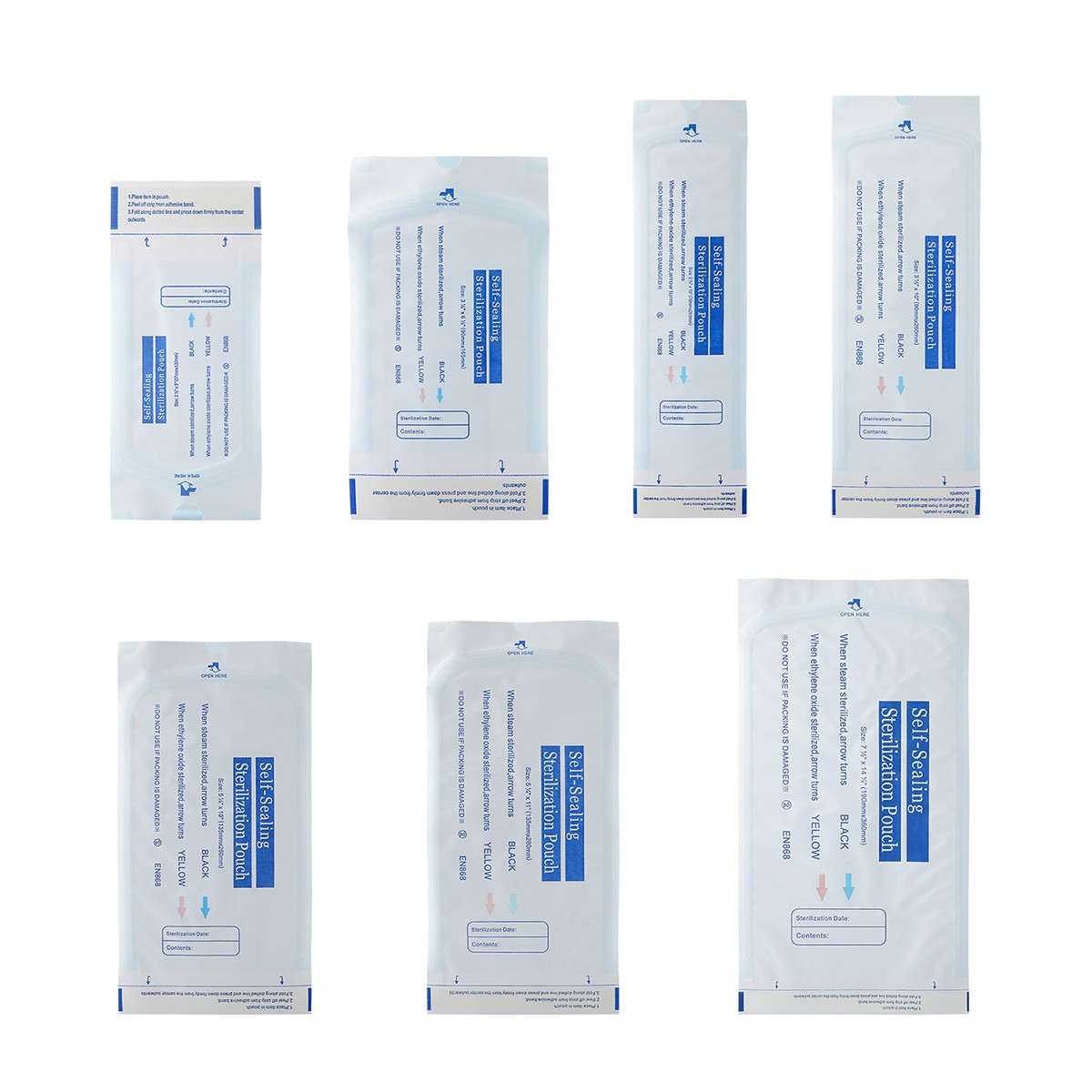 Self Sealing Sterilization Pouches 200pcs/Box for Steam & ETO Dental Tattoo Tool