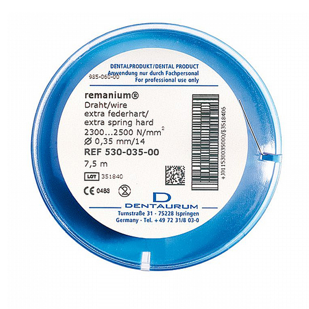 1pcs Dental Dentaurum Remanium Ligature Wire Round Extra Spring Hard 7.5m Roll