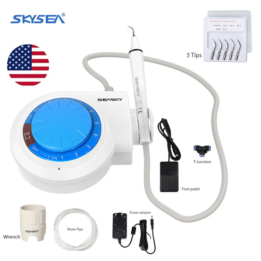 Dental Ultrasonic Piezo Scaler Handpiece 5*Scaling Tips fit Cavitron EMS FDA E2+