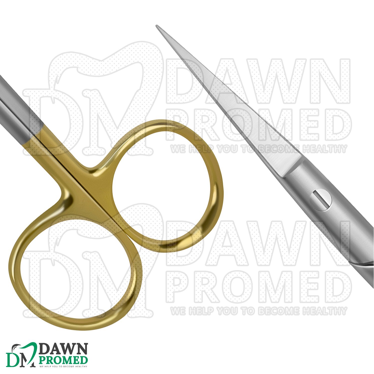 2 Pcs TC Kelly Scissors Straight & Curved 6.25″ Surgical Dental Instruments Set