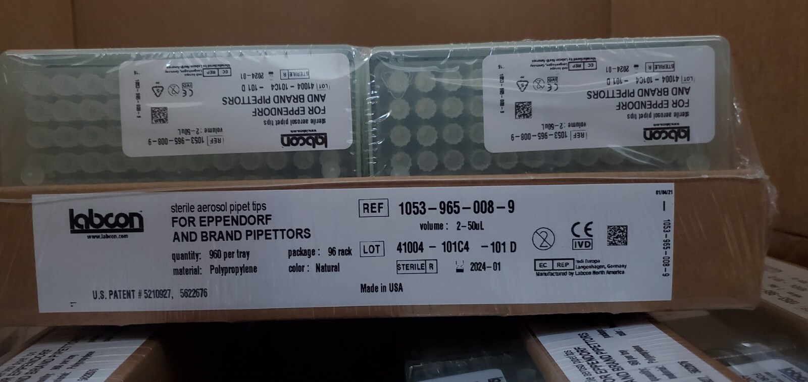 Labcon Filter Pipette Tips – 50 Microliters [EXPIRES 2024-01]